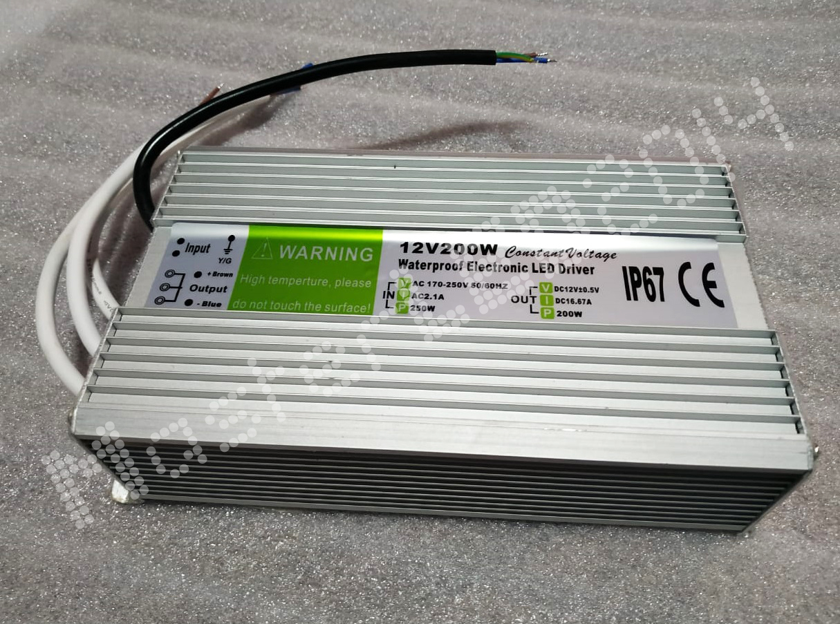 LED Driver 200W 12VDC 16.67A IP67